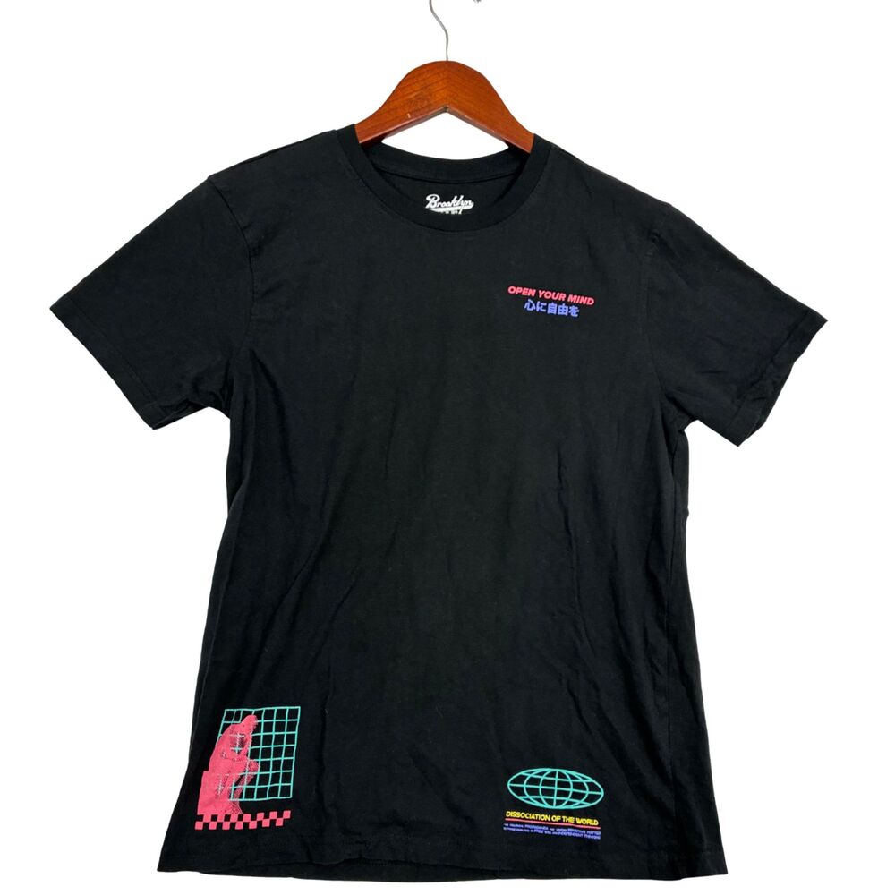 Brooklyn Cloth Open Your Mind Graphic T-Shirt Men’s Medium Black Streetwear Tee